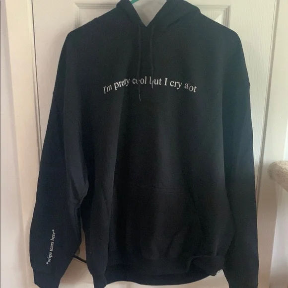 Black message hoodie- Unisex - Picture 2 of 7